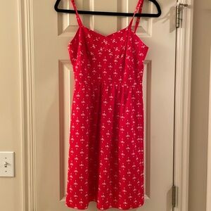 J crew red and white pattern dress